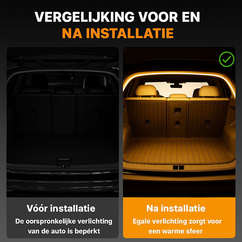 GlowTrunk⢠ā Slimme Sensor Lichtstrip voor je Kofferbak