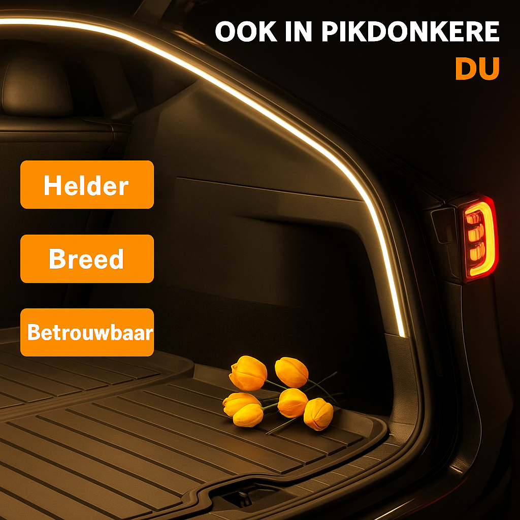 GlowTrunk⢠ā Slimme Sensor Lichtstrip voor je Kofferbak