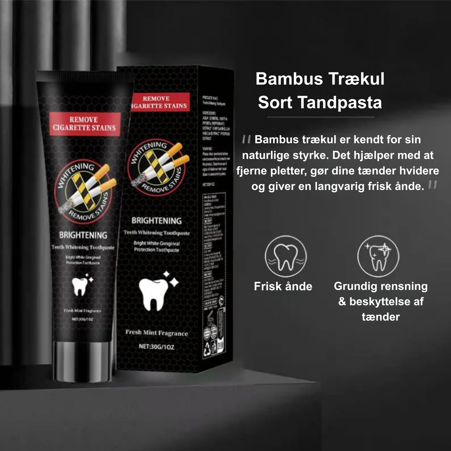 Sort tandpasta med bambuskul