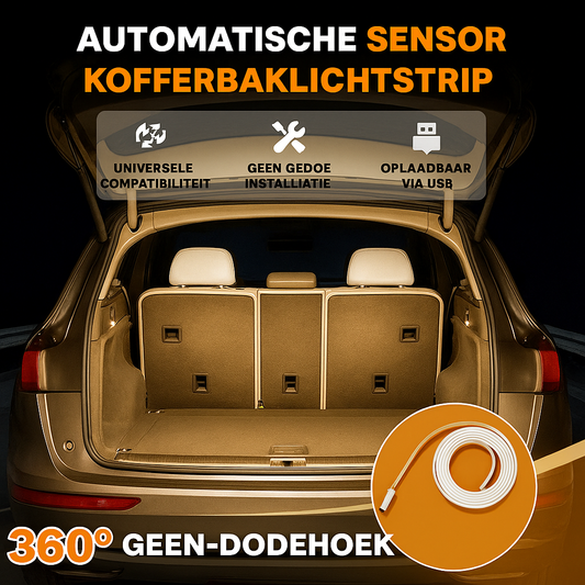 GlowTrunk™ – Slimme Sensor Lichtstrip voor je Kofferbak