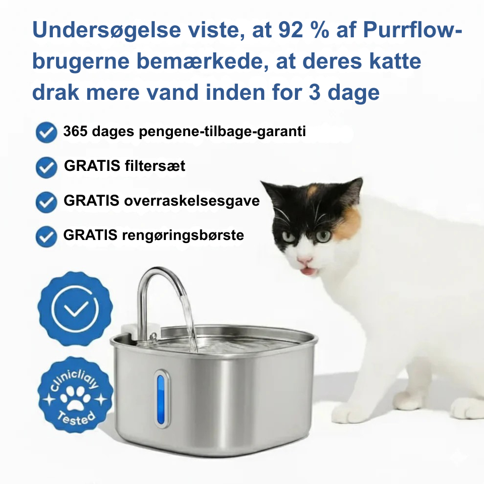 Forlæng din kats liv med Purrflows tredobbelte filtreringssystem